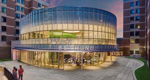 Bethune Annex at night